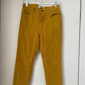 Free People Mustard Yellow Corduroy Pants size 26